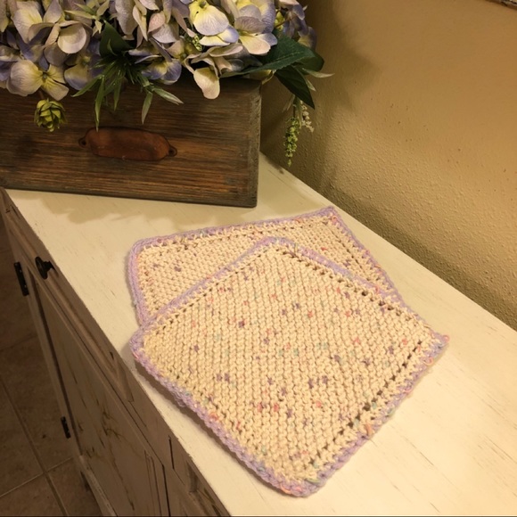 HAND MADE Knitted Dish clothes - Picture 1 of 1